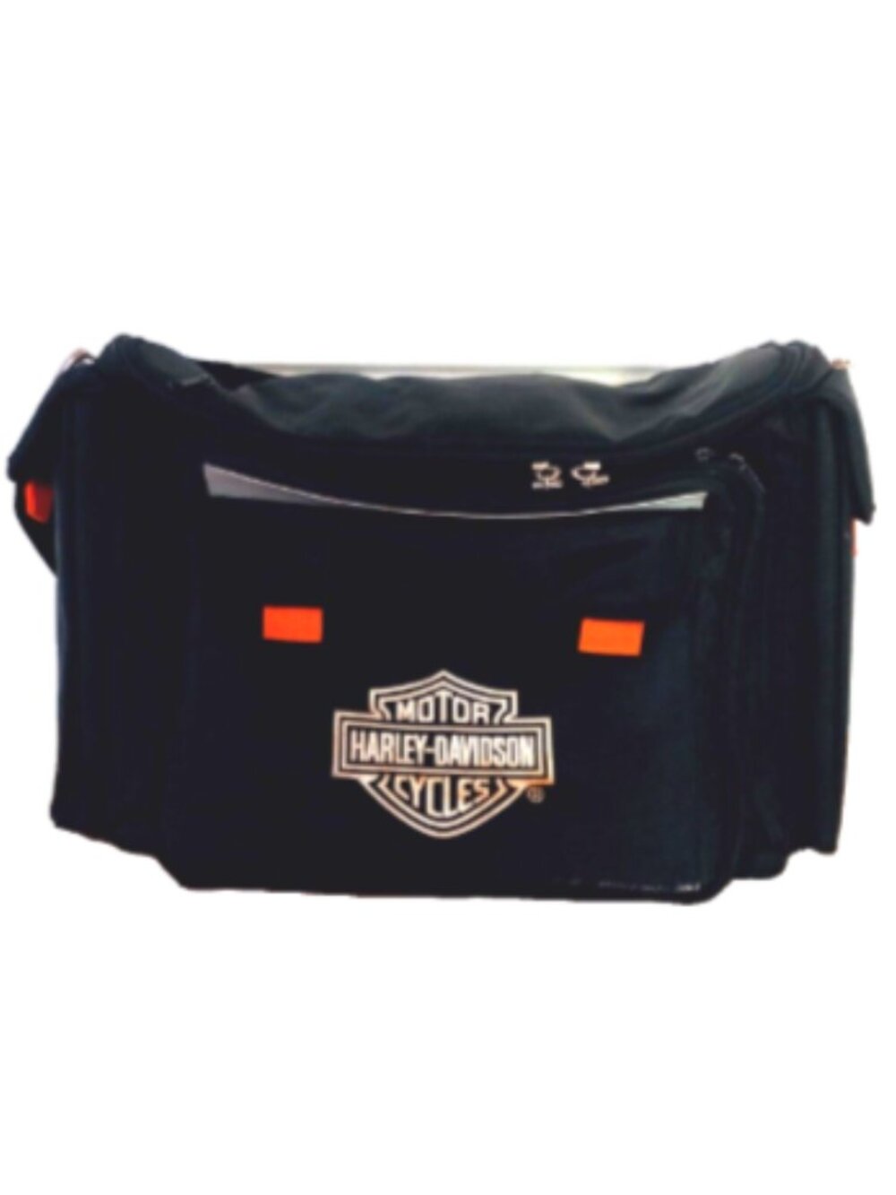 Harley-Davidson Black Insulated Travel Cooler Bag w/ Picnic Set Sz 12" × 18" EUC - Picture 2 of 11